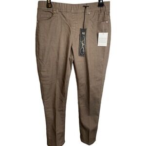 DG2 By Diane Gilman Womens Brown Straight Leg Stretch Jeans Petite Small NWTs